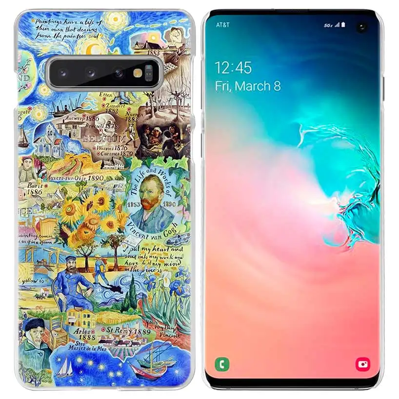 Ван Гог цветы ромашки чехол для samsung Galaxy S10 5G S10e S9 S8 M30 M20 M10 J4 J6 плюс J8 Note 8 9 прозрачный жесткий чехол для мобильного телефона
