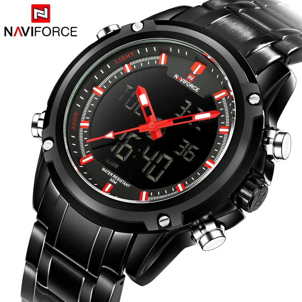 Часы Naviforce мужские армейские спортивные аналоговые цифровые кварцевые |