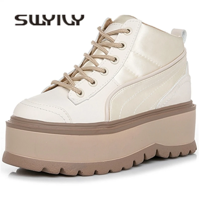 Женская Повседневная обувь SWYIVY Весенняя модная на платформе и высоком каблуке