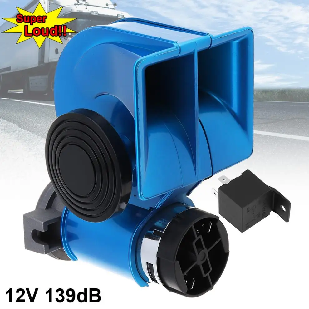 12V 139dB Автомобильная политура синяя Улитка Компактный двойной квадрат Динамик