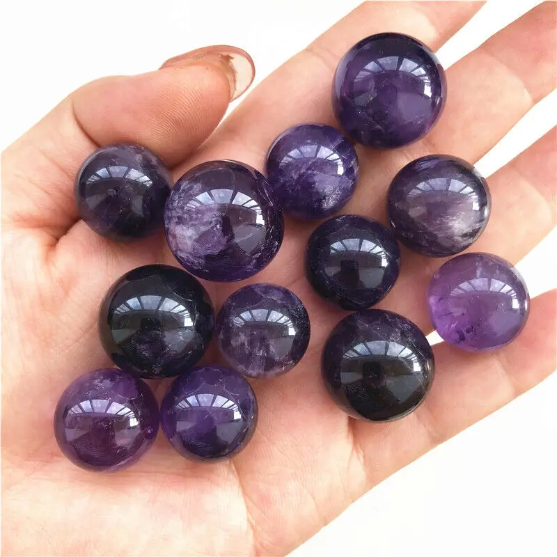 

5Pcs 12-16mm Natural Purple Amethyst Ball Raw Gemstone Polished Crystal Craft Natural Stones and Minerals