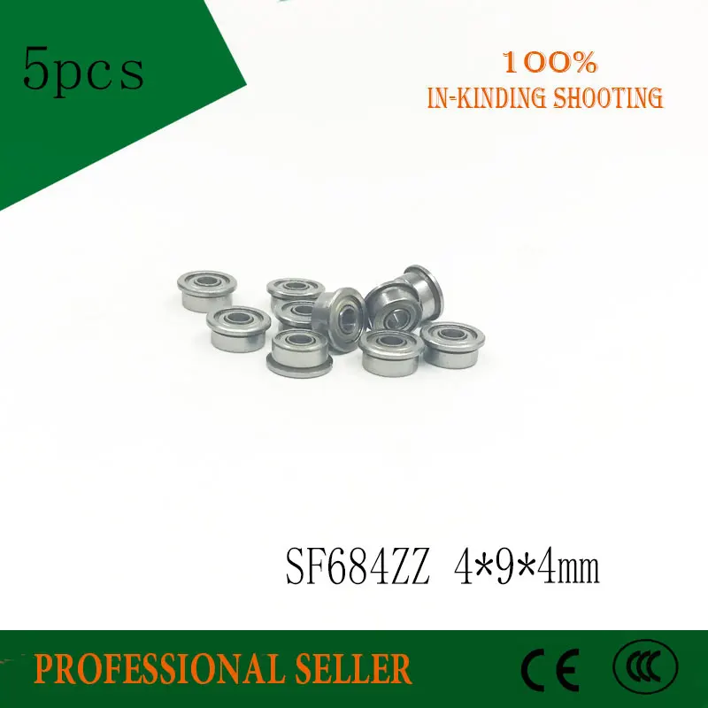 SF684ZZ P6 Free Shipping 10pcs stainless steel flange bushing sliding ball bearing SF684-ZZ SF684 4*9*4mm F684ZZ ABEC-3