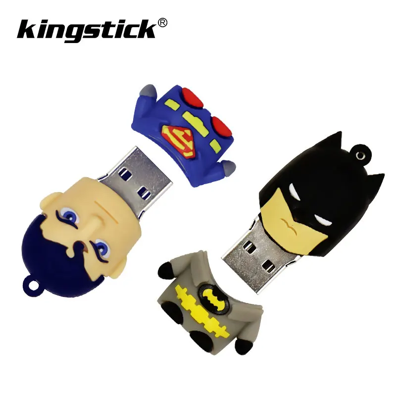 Забавный герой 128 ГБ USB флеш-накопитель super man Pendrive 4 ГБ 8 ГБ 16 ГБ флеш-накопитель Игрушка USB Флешка 32 Гб 64 Гб мини-usb-ключ memoria Stick