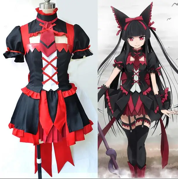 2017 ворота Jieitai Kano Chi nite Kaku Tatakaeri Rory Mercury косплей костюм красное платье|dresses plus|dress
