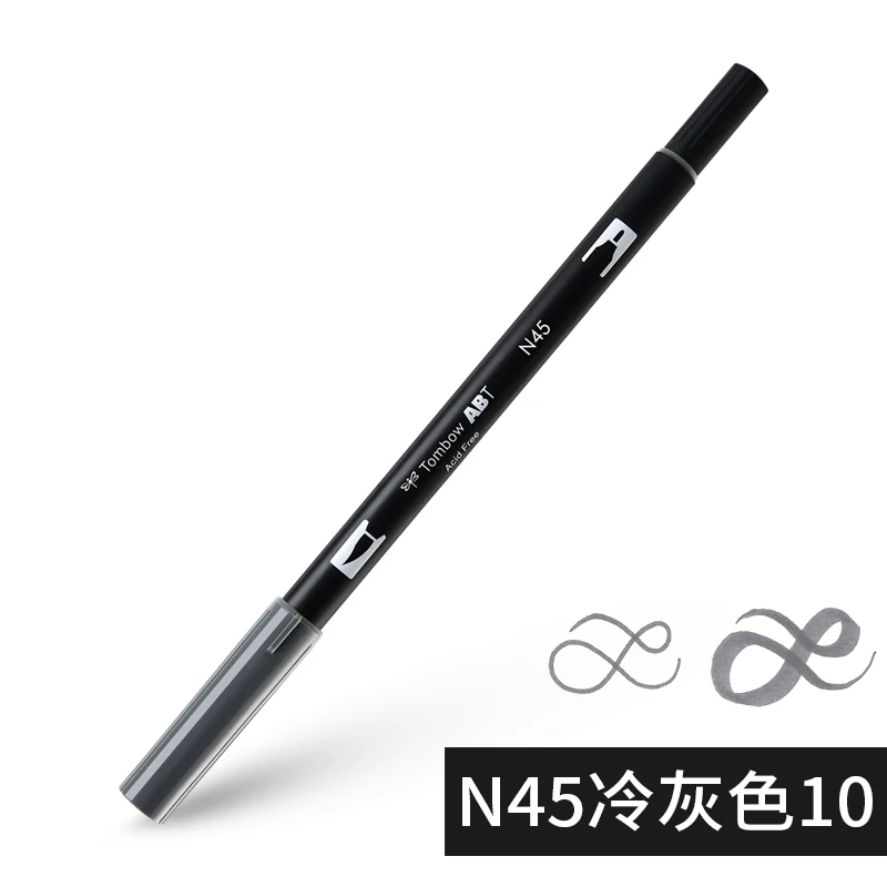 N45 ABT Tombow, двойная кисть, художественные маркеры, акварельные маркеры, 96 цветов, мягкая ручка для рукописного письма, профессиональные ручки для рисования - Цвет: N45