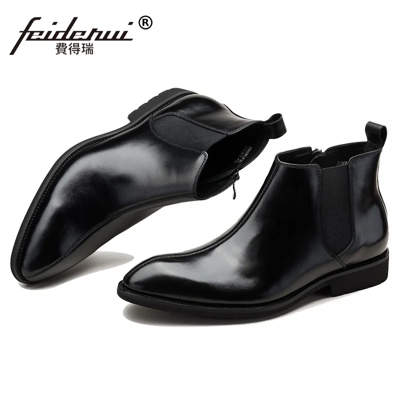 Ботинки челси мужские с острым носком модные роскошные брендовые ботинки для
