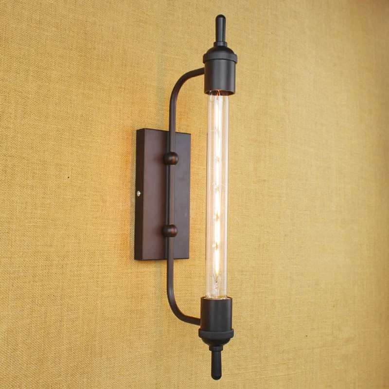 Винтажный настенный светильник в стиле ретро черная металлическая Паровая