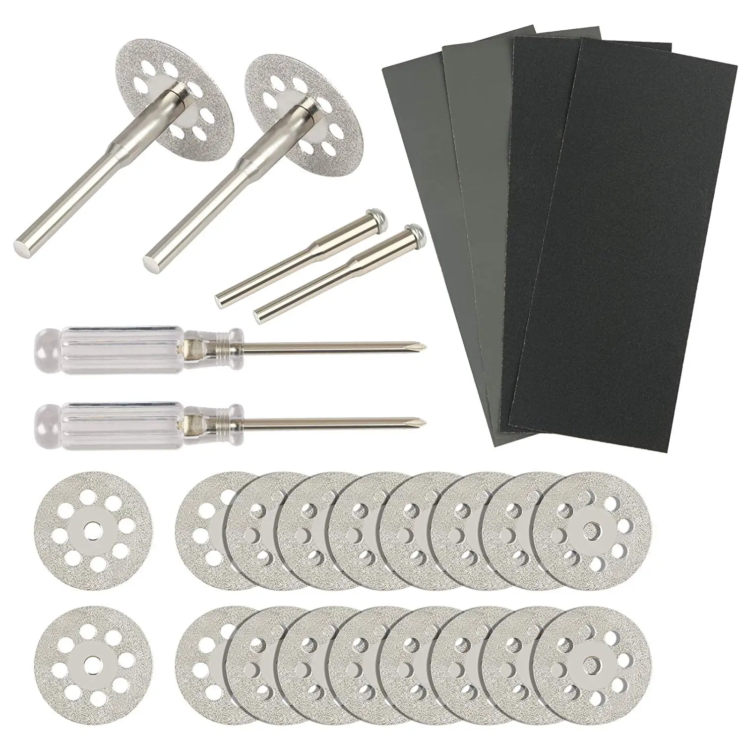 METABLE 1SET Diamond Cutting Wheel Cut Off Discs Rotary Tool Blades Mandrel Screwdriver and Sheets Sandpaper for wood | Дом и сад