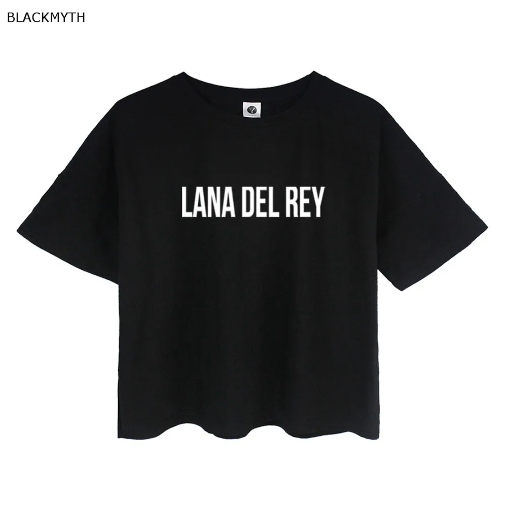 Футболка blackmyth Harajuku футболка Женская Повседневная Фитнес укороченный топ LANA DEL REY Топ свободная|t-shirt loose|casual