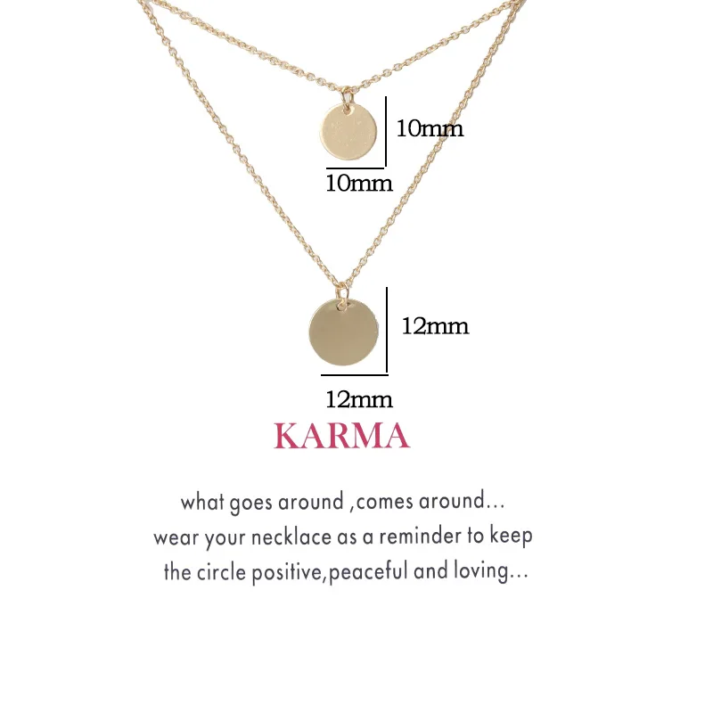 Многослойное ожерелье Karma цепочка на ключицы женское ювелирное изделие подарок