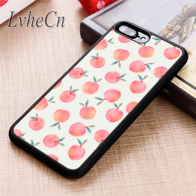 LvheCn чехол для телефона с фруктовым персиковым узором iPhone 5 6 6s 7 8 plus X XR XS max 11 12 Pro