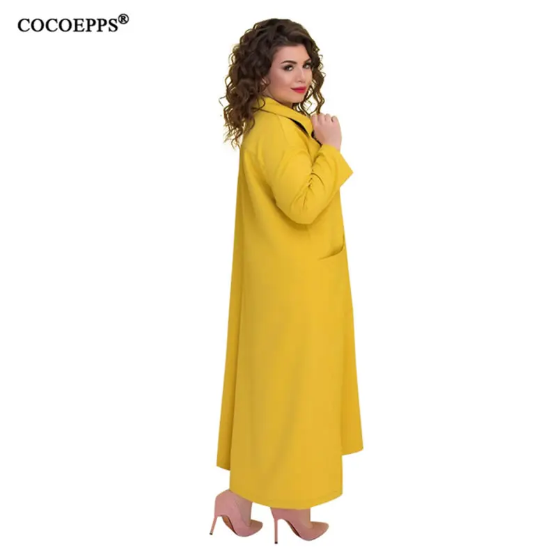 COCOEPPS 2019 Новое Женское платье плюс размер 5XL 6XL Осень Зима длинное свободное Макси