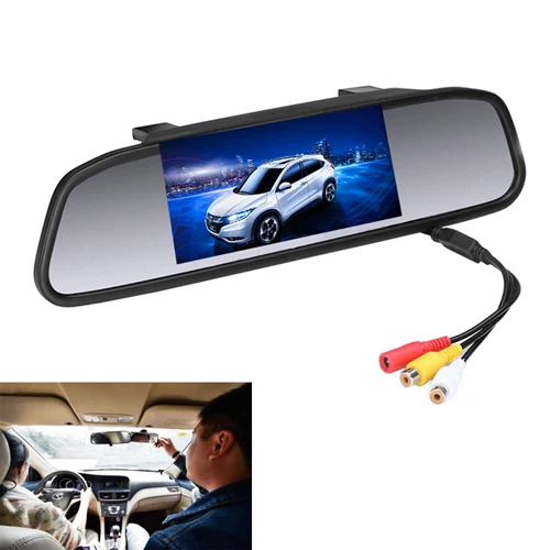 Camecho автомобильный монитор 4," экран для автомобиля камера заднего вида TFT lcd Зеркало заднего вида дисплей 4,3 дюймов цветной HD - Цвет: Monitor Only