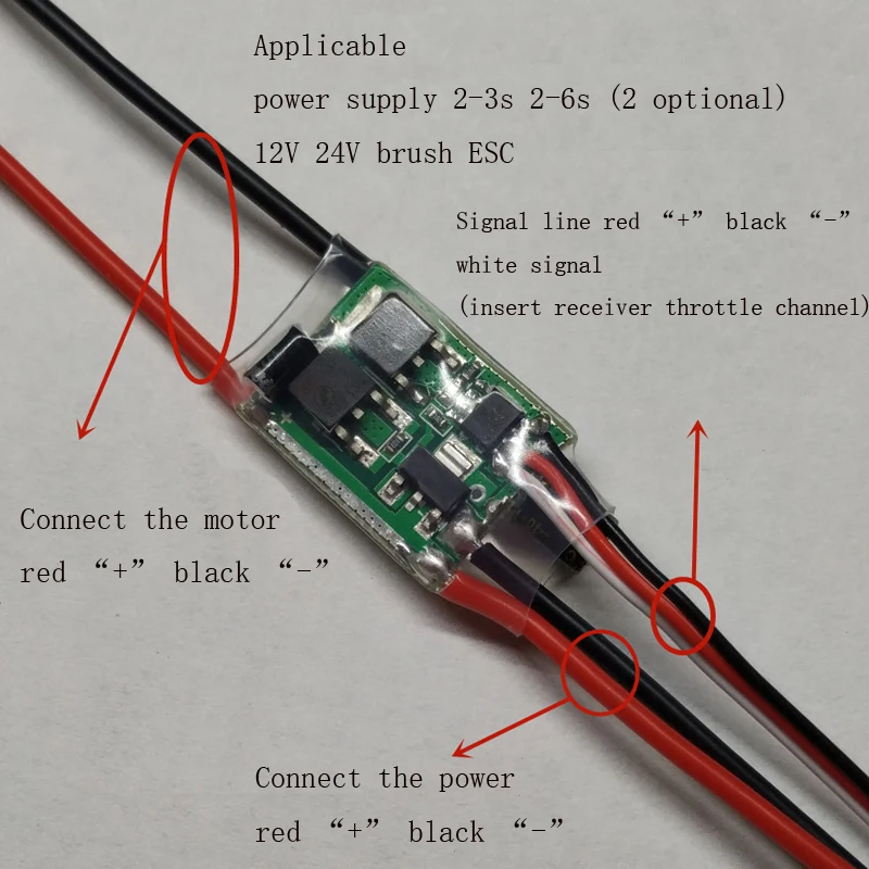 1 шт. 12 В 24 высокомощный односторонний ESC DC Brushed 5A 10A 20A электронный регулятор