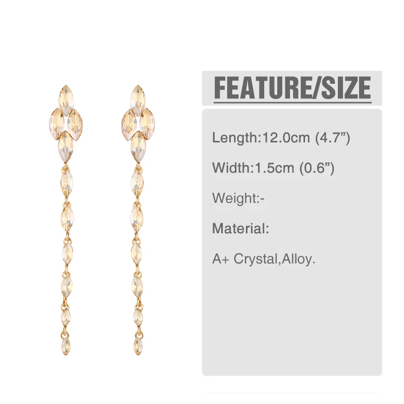 Летние Австрийские хрустальные подвесные серьги OCESRIO Необычные очень длинные