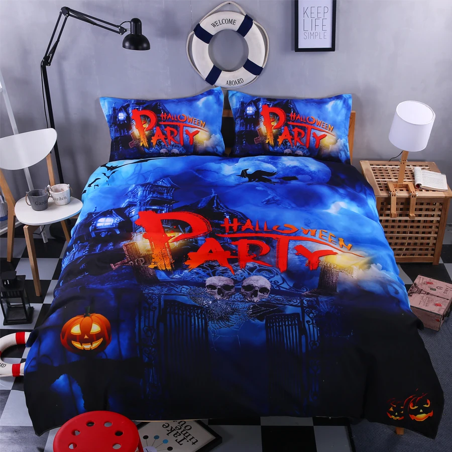 Happy Halloween озорной черный белый цвет Тыква Постельное белье дети/Обувь для