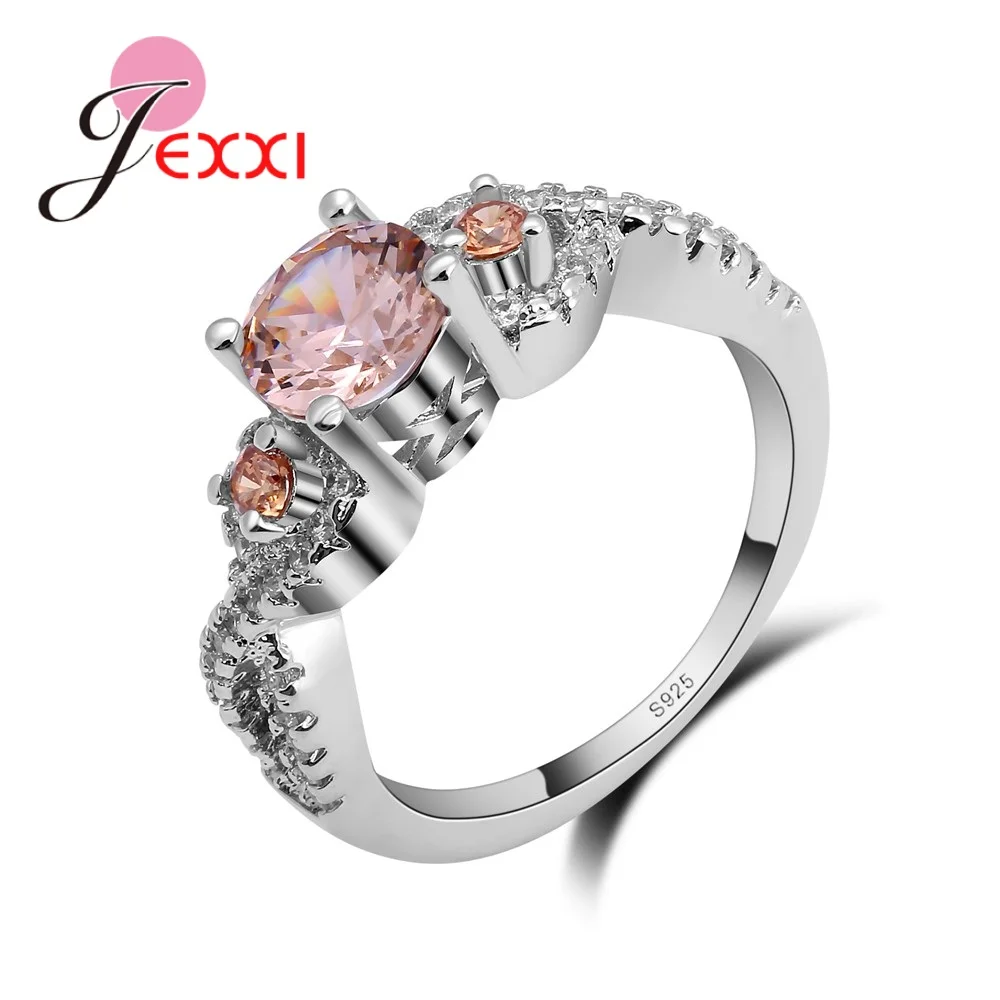 Два цвета Синий/Розовый обручальное кольцо с фианитом роскошные ювелирные