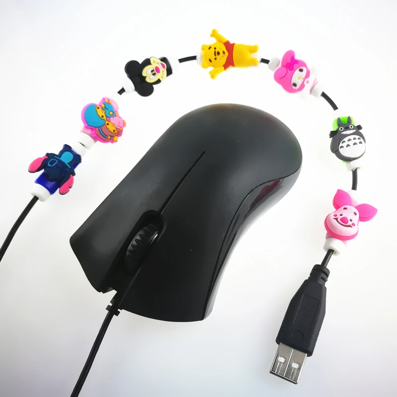 2 шт. большой размер мультфильм кабель Защитная крышка силиконовые рис