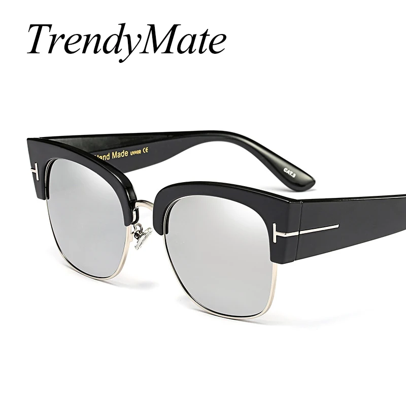 Очки солнцезащитные женские с полуободковой оправой UV400 1140T|brand sun glasses|designer