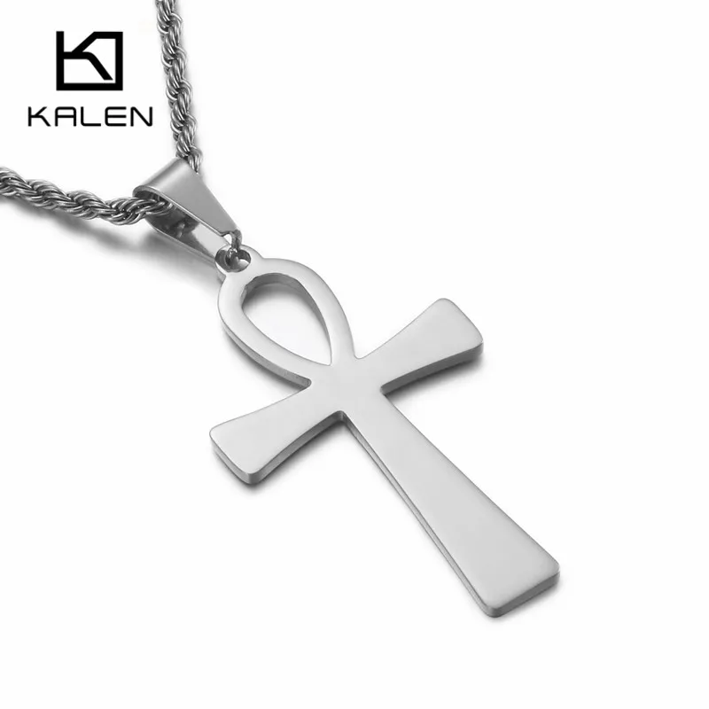 Классическое ожерелье KALEN Египетский Анкх символ жизни подвеска золото