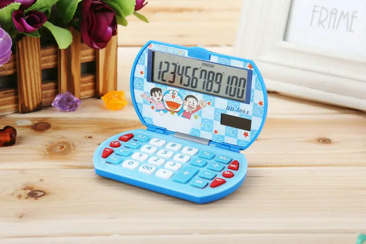 Doraemon cute cartoon calculator small jingle cat mini clamshell portable student | Компьютеры и офис