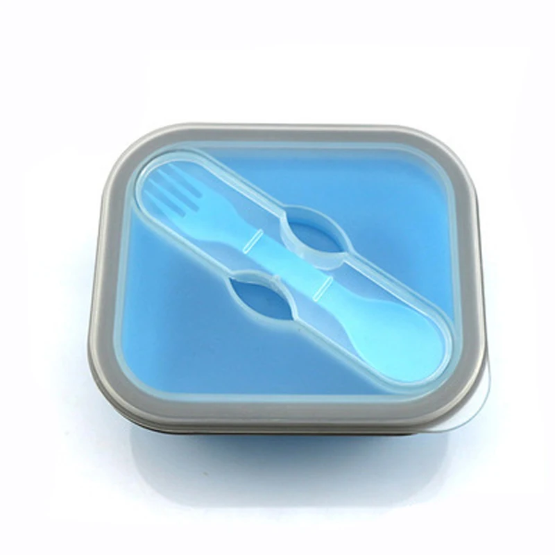 Силиконовый Ланчбокс складной портативный детский для пикника на открытом