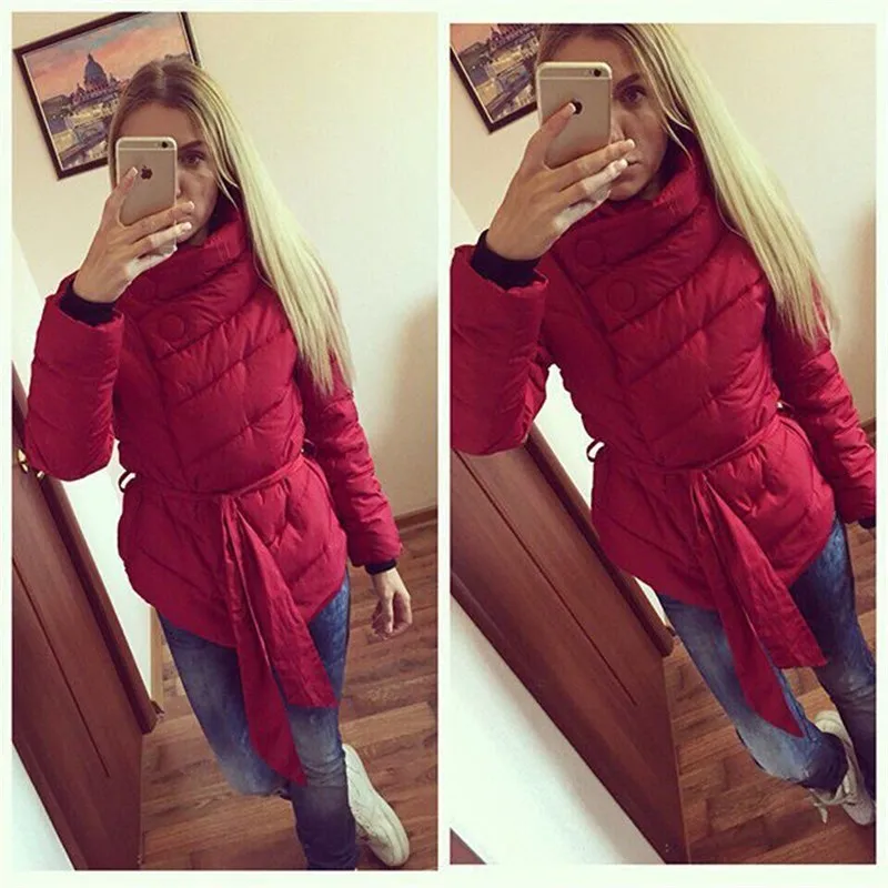 Новое поступление, осенне-зимние женские куртки, длинные, модные, одноцветные, с карманами, с высоким воротом, пуховики, повседневное теплое пальто, 3 цвета