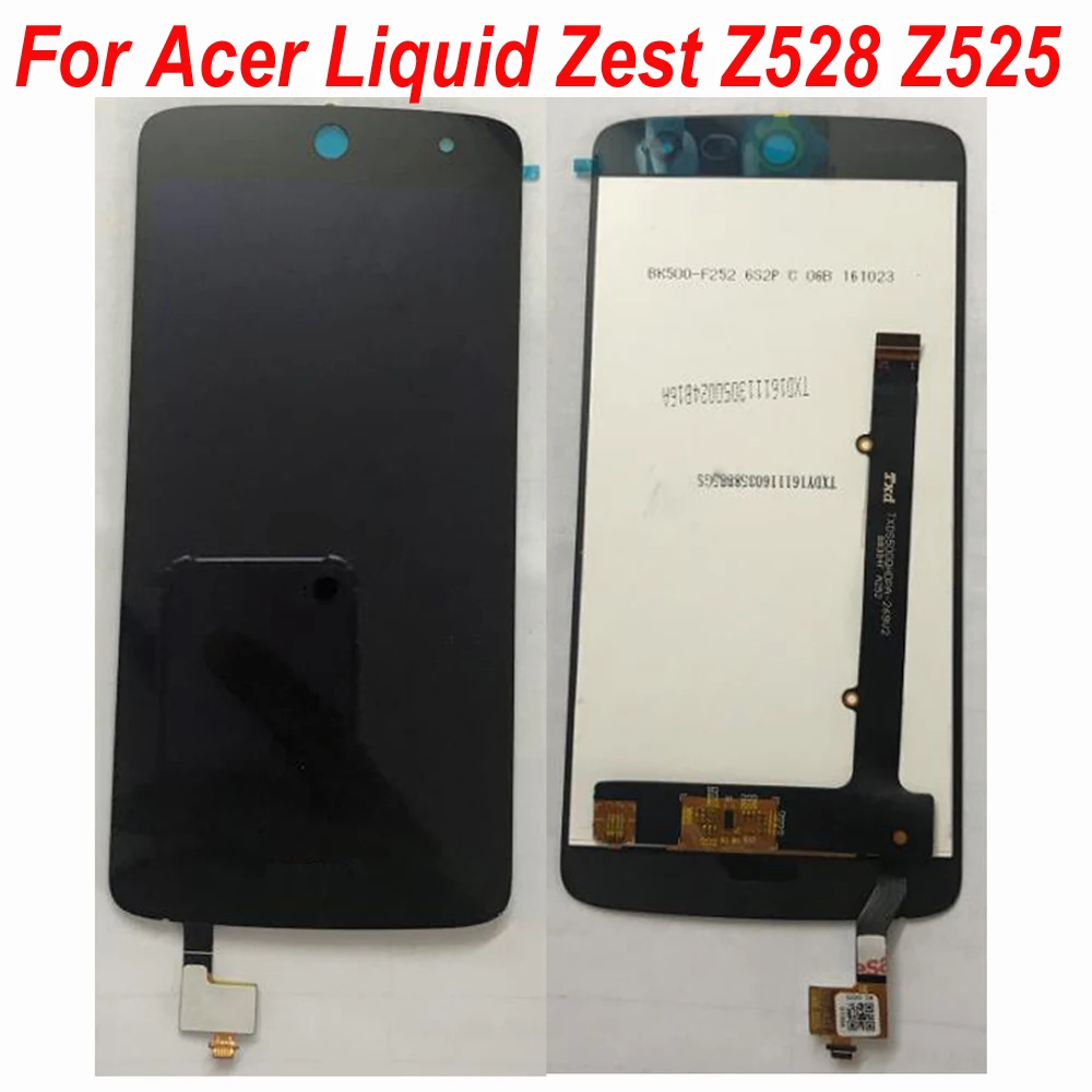 Оригинальный ЖК дисплей Сенсорная панель дигитайзер в сборе для acer Liquid Zest Z525 Z528 T06