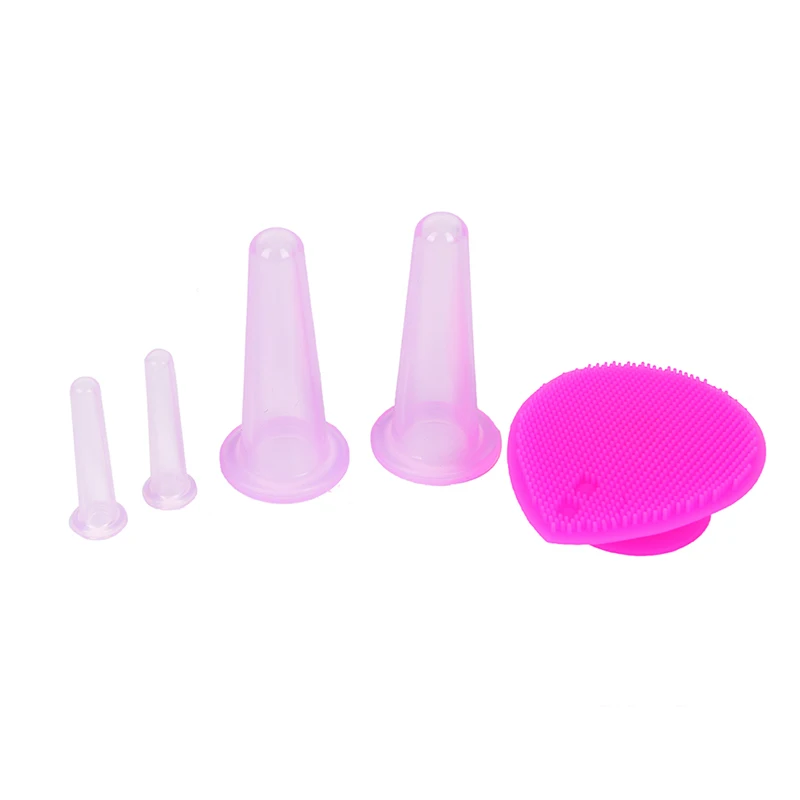 

2019 New Cupping Cups Jar Vacuum Cans Facial Lifting Body Eye Back Massage+Cleansing Brush Anti-cellulite Massager