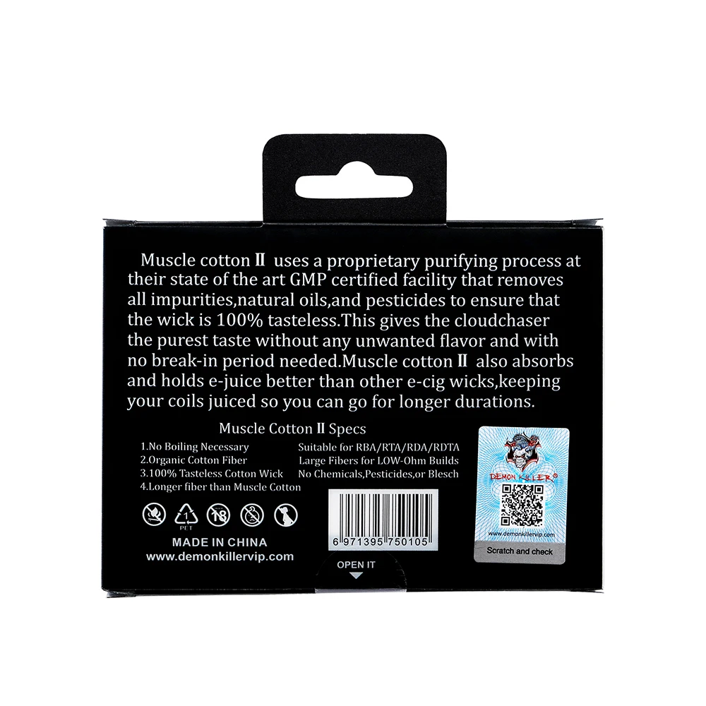 Demon killer Muscle хлопок для RDA RBA RTA атомайзер катушка фитиль электронная сигарета вейп