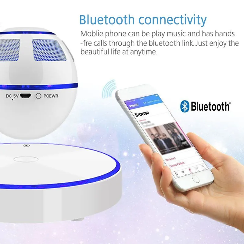 Левитирующий Bluetooth динамик портативный плавающий беспроводной 4 0 вращение на 360
