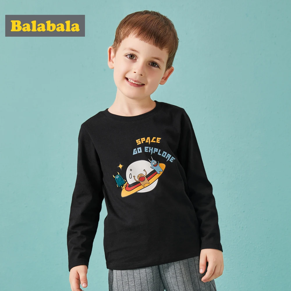 Balabala/футболка с длинными рукавами для мальчиков модная футболка рисунком
