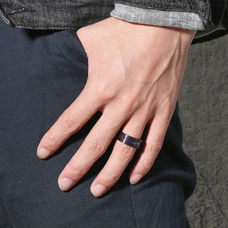 Женское и мужское кольцо в форме сердца с разноцветным синим белым черным