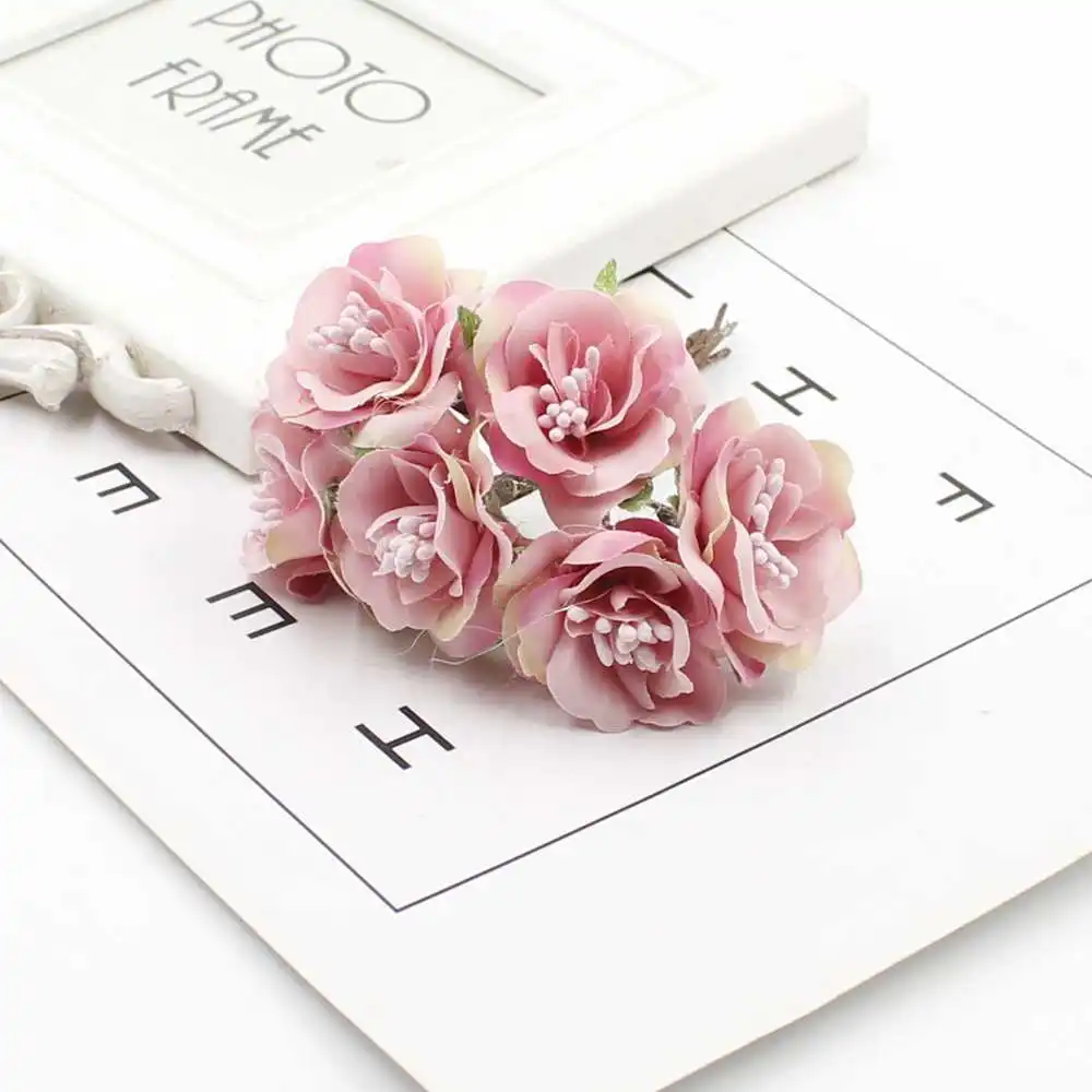 6 шт 3 5 см высокого качества шелковые искусственные Корона декоративный цветок