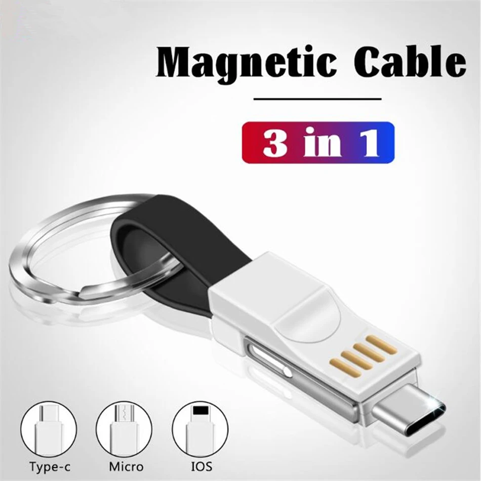 Oppselve Магнитный кабель Micro usb type C адаптер для быстрой зарядки телефона Micro usb type-C Брелок Зарядное устройство USB C для iPhone samsung