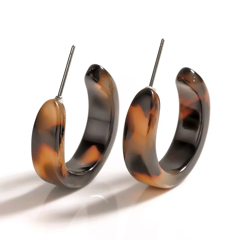 Женские круглые серьги с геометрическим рисунком Tortoiseshell акриловые леопардовые