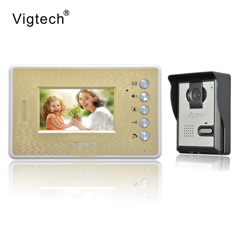 Vigtech Home Wired  4.3 Inch LCD Color Video Door Phone Device DoorBell Intercom System IR Night Vision Camera For Private Villa