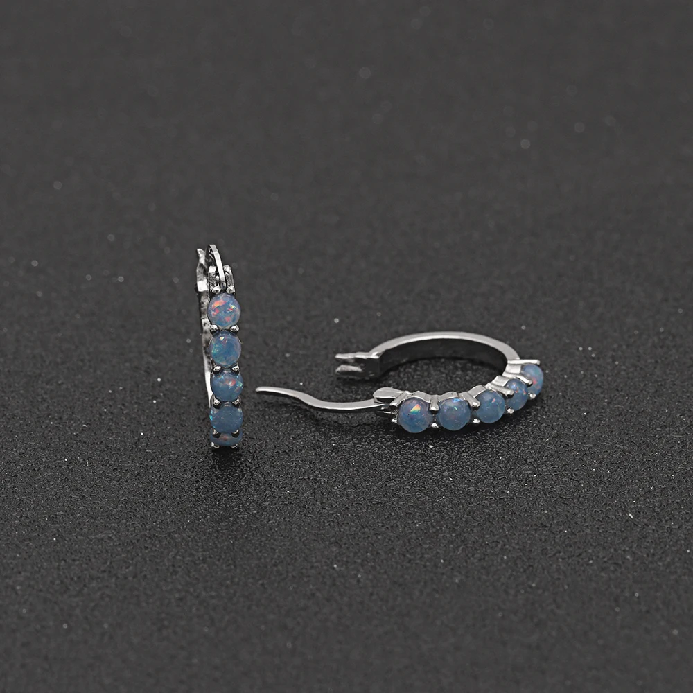 UFOORO Hoop Earrings shiny Color fire opal creativity Fashion women gift jewelry Distribution | Украшения и аксессуары