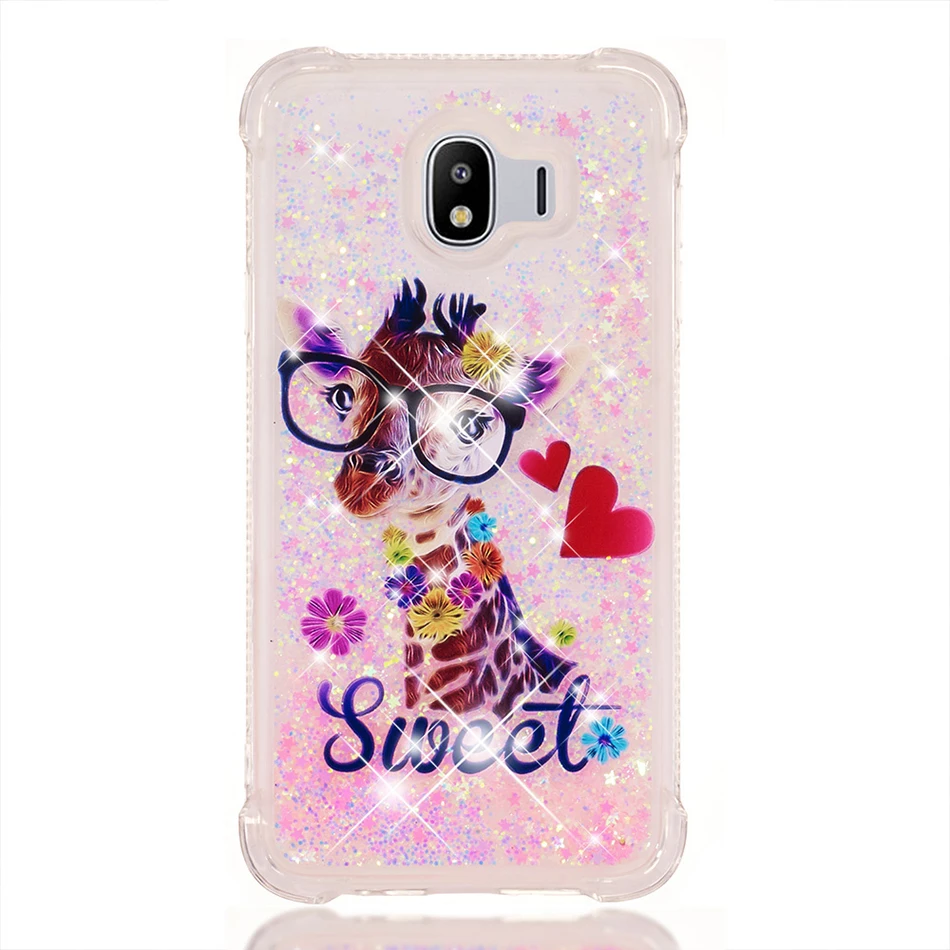 Sweet Deer Блестками чехлы с жидкостью для samsung Galaxy J4+ J6 Премиум J4 J6 J3 J7 J2 Pro J400F J120 J510 J710 зыбучие пески чехол B31 - Цвет: Sweet Deer