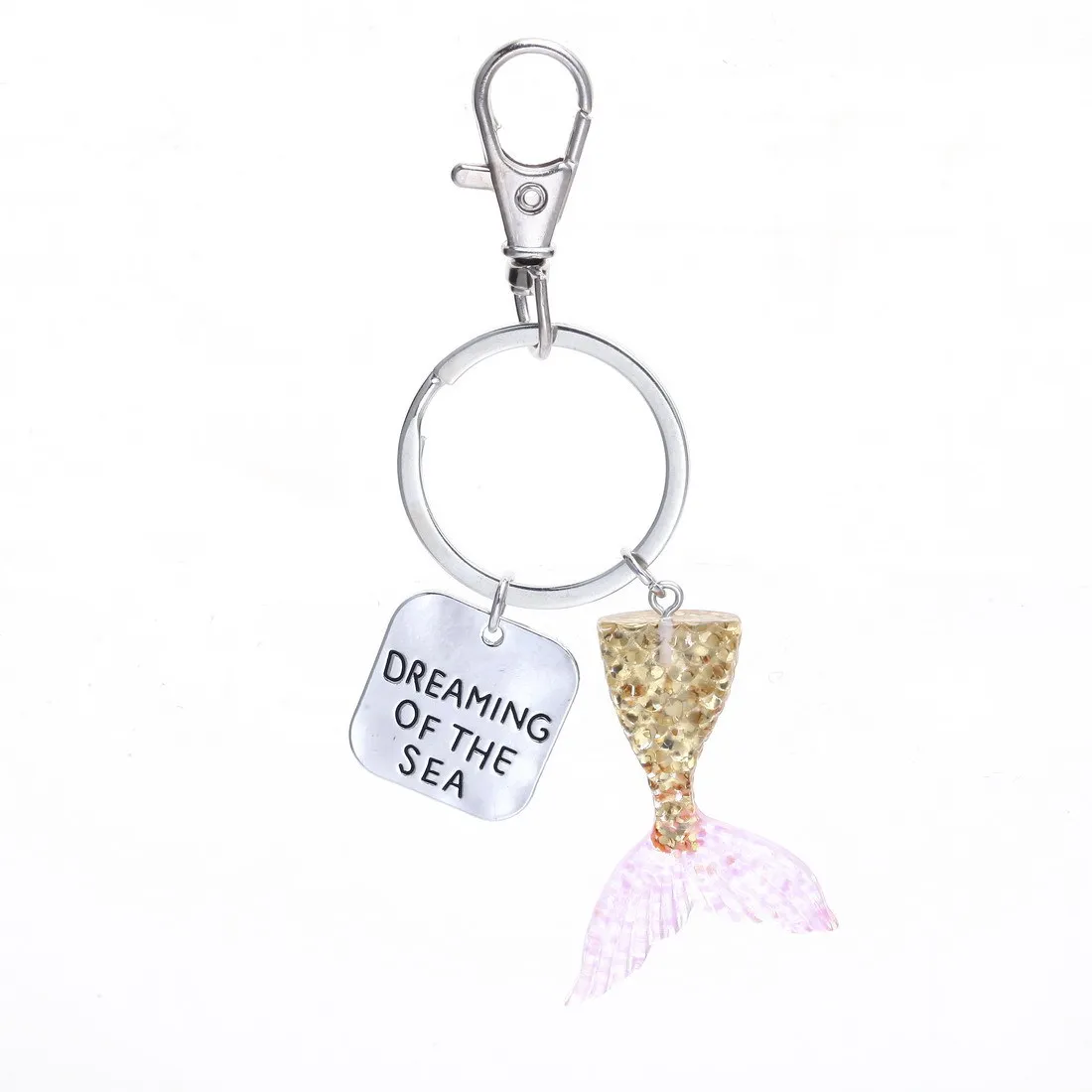 Мечта о море Алфавит градиент рыбы чешуя рыбий хвост собака пряжка брелок Мода