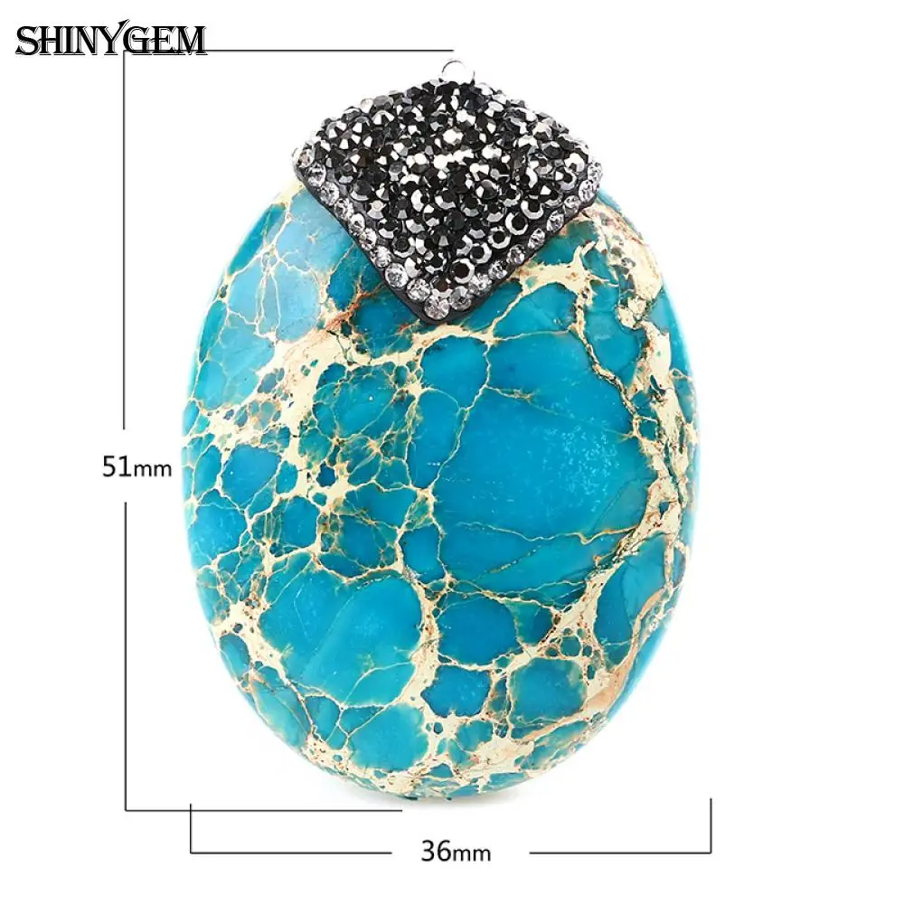 Большой природный камень-подвеска ShinyGem красного, зеленого и морской волны цветов, овальной и водяной формы из яшмы осадочного происхождения для создания ювелирных изделий своими руками.