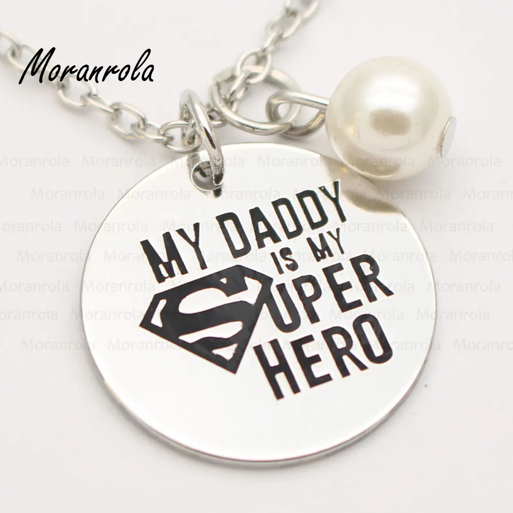 Новинка медное ожерелье и брелок для папы с надписью My Daddy is my Super Hero подарок на