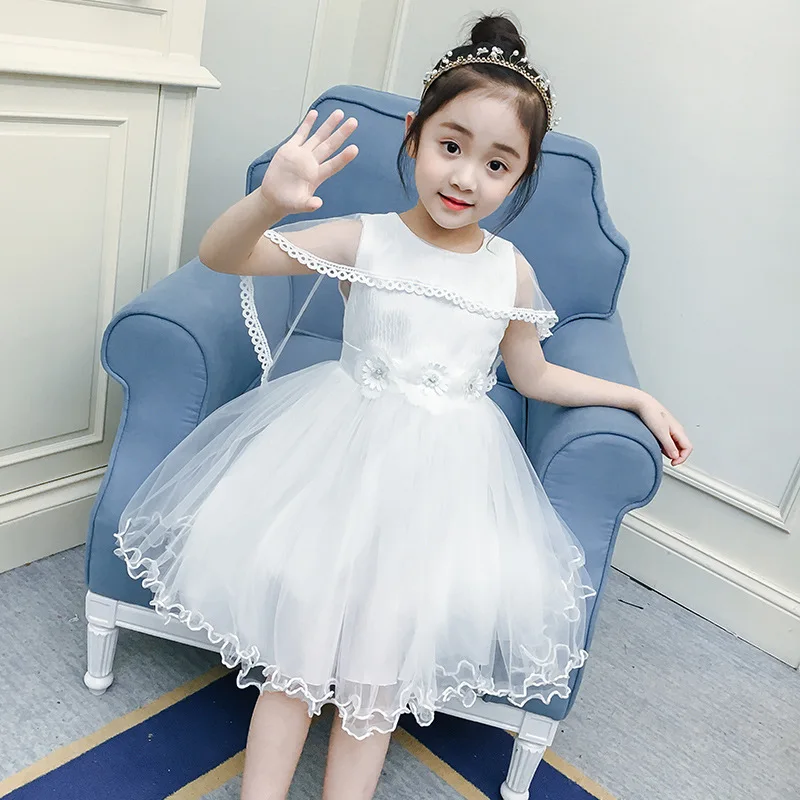 Girls Dress 2018 New Summer Cute Solid Lace Short Sleeve Clothes Princess Children Baby | Детская одежда и обувь