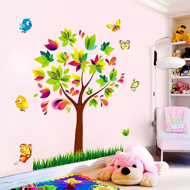 

zooyoo Tree Birds Vinyl Mural DIY Wall Sticker Home Decor Wall Decals For Kids Room Baby Nursery Room Decoration