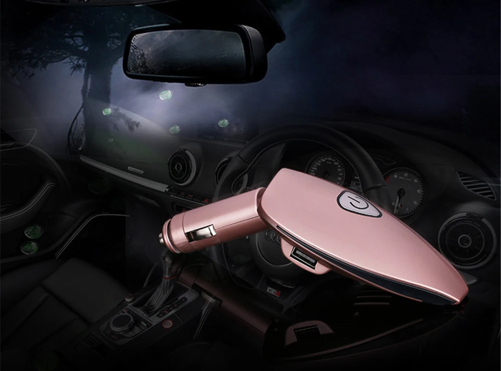 Автомобильный очиститель воздуха двойной USB Fogger машина De-smoke анион Автомобильный цифровой дисплей вентилятор освежитель воздуха с ароматерапией CP010