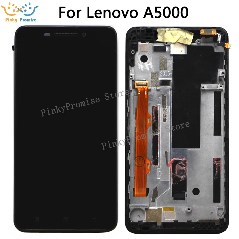 ЖК дисплей 5 0 дюйма для LENOVO A5000 сенсорный экран с рамкой сменный Lenovo A 5000 черный