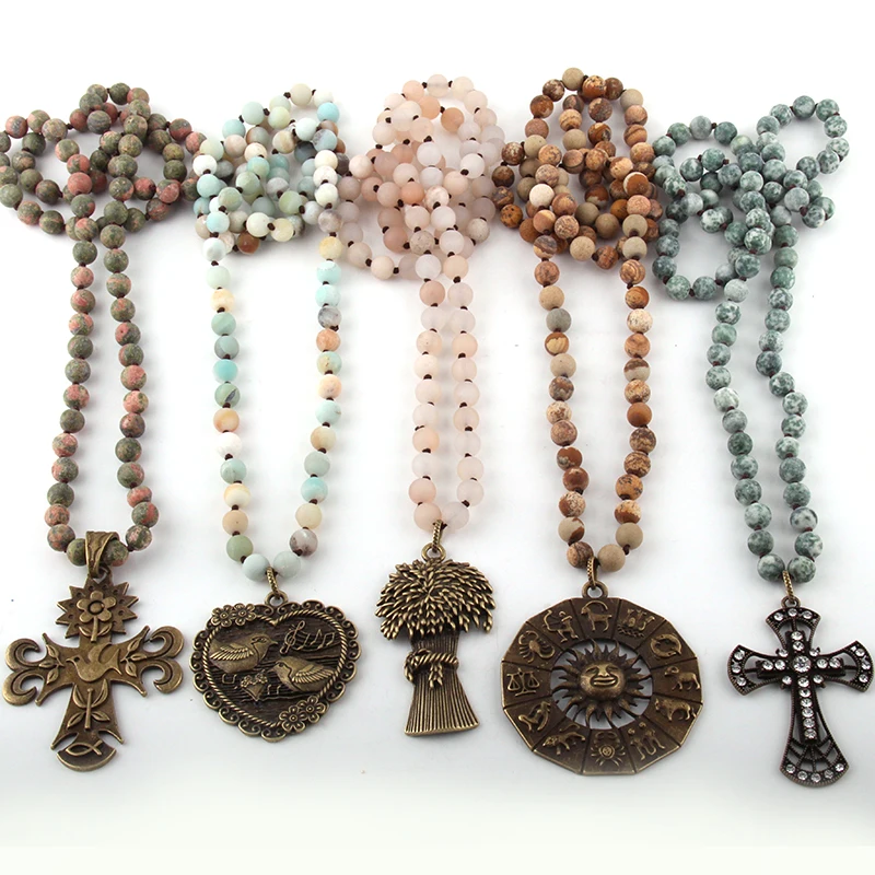 MOODPC модное богемное племенное ювелирное изделие из натурального камня длинное