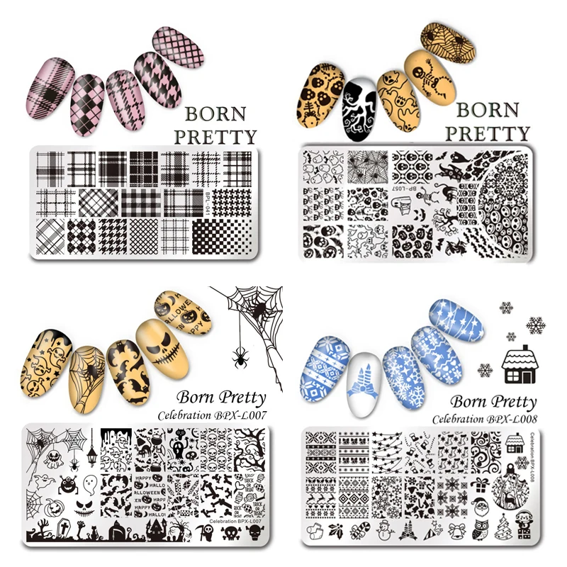 BORN PRETTY 1 шт. штамповка шаблон для ногтей Рождество штамповка пластины на день Хэллоуина ногтей художественные украшения сделай сам Маникюрный Инструмент