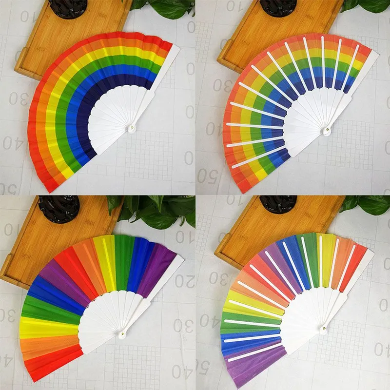 1 шт. Радужный ручной складной веер для танцев геев украшение вечеринок