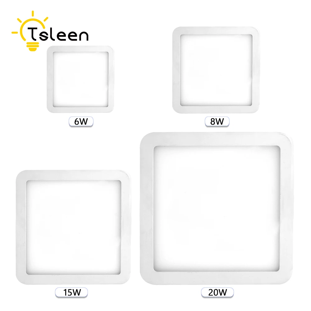 TSLEEN 1/2/4 шт. 6 Вт 8 Вт 15 Вт 20 Вт Led Панель светильник COB, точечный светильник вниз светильник ing светодиодный потолочный светильник AC 85-265V+ Драйвер